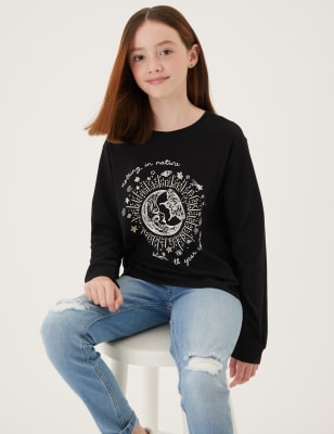 

Girls M&S Collection Pure Cotton Cosmic Gem Top (6-16 Yrs) - Black Mix, Black Mix