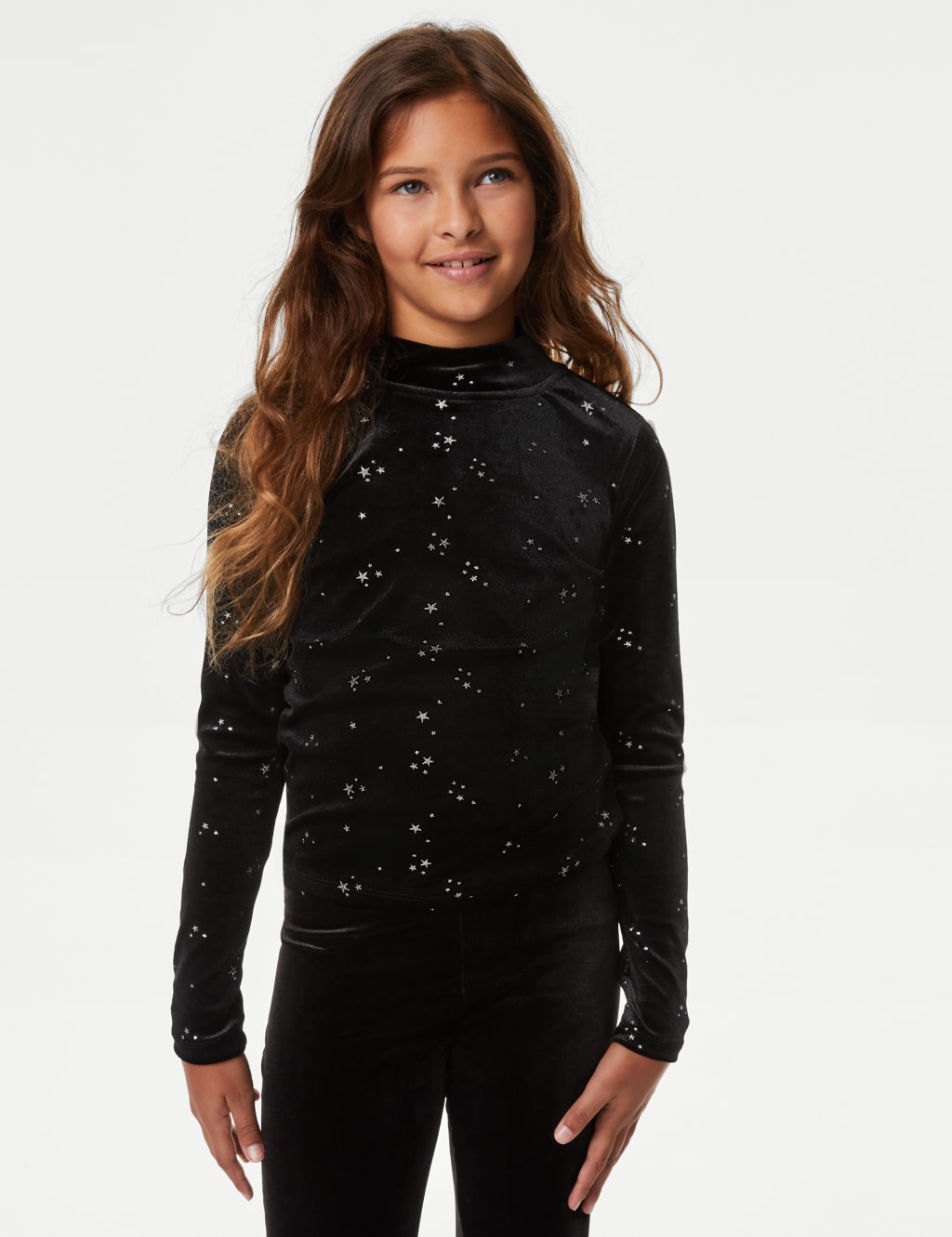 Velvet Glitter Stars Top (6-16 Yrs) image 1