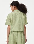 Pure Cotton Floral Broderie Shirt (6-16 Yrs)