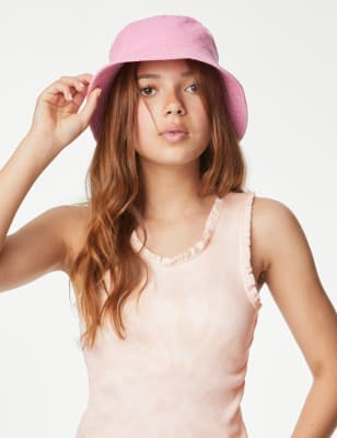 

M&S Collection Geripptes Trägertop mit hohem Baumwollanteil und Batikmuster (6-16 J.) - Coral, Coral