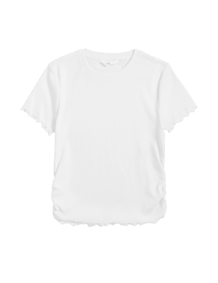 

M&S Collection Camiseta de algodón fruncida (6-16 años) - White, White
