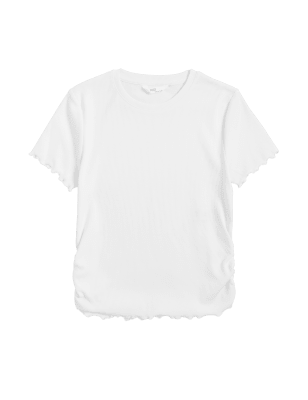 

Girls M&S Collection Cotton Rich Ruched T-Shirt (6-16 Yrs) - White, White