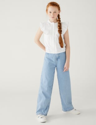 

Girls M&S Collection Pure Cotton Blouse (6-16 Yrs) - White, White
