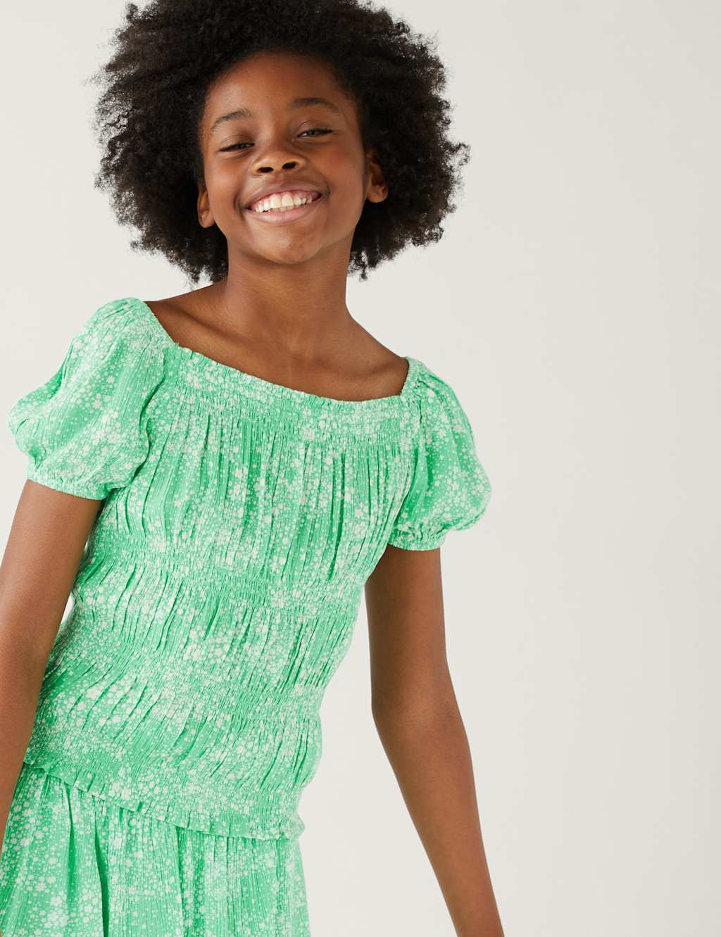 Shirred Floral Top (6-16 Yrs) image 2