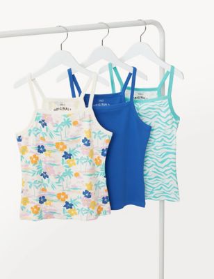 

Girls M&S Collection 3pk Cotton Rich Printed Vests (6-16 Yrs) - Multi, Multi