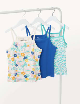 

M&S Collection 3er-Pack gemusterte Oberteile mit hohem Baumwollanteil (6-16 J.) - Multi, Multi