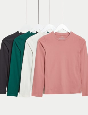 

M&S Collection 4er-Pack einfarbige Oberteile aus reiner Baumwolle (6-16 Jahre) - Multi, Multi