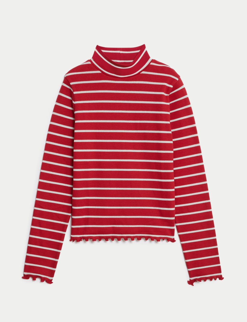 Cotton Rich Lurex Stripe High Neck Top (6-16 Yrs) image 2