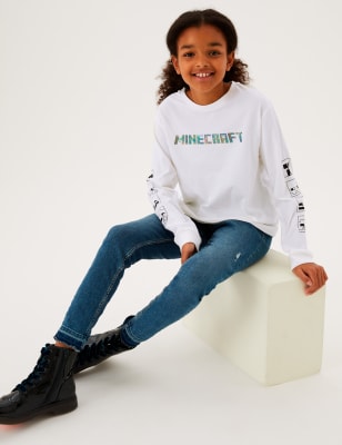 

M&S Collection Top holográfico de Minecraft™ 100% algodón (6-16 años) - White Mix, White Mix