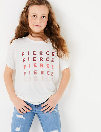 Fierce Slogan T-Shirt (6-16 Years)