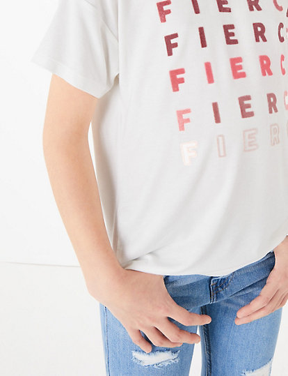 Fierce Slogan T-Shirt (6-16 Years)