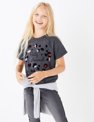 Cotton Party Animal Slogan T-Shirt (3-16 Years) | M&S
