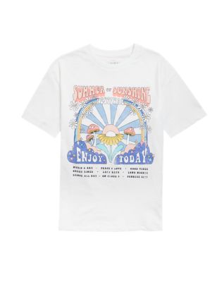 

Girls M&S Collection Pure Cotton Festival Graphic T-Shirt (6-16 Yrs) - Ecru, Ecru
