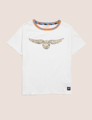 

Girls M&S Collection Harry Potter™ Cotton Rich T-Shirt (2-16 Yrs) - Cream Mix, Cream Mix