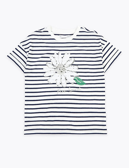 Reversible Sequin Daisy T-Shirt (6-16 Yrs)