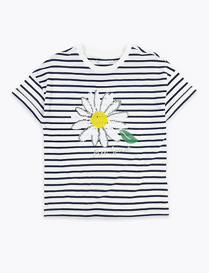 Reversible Sequin Daisy T-Shirt (6-16 Yrs)