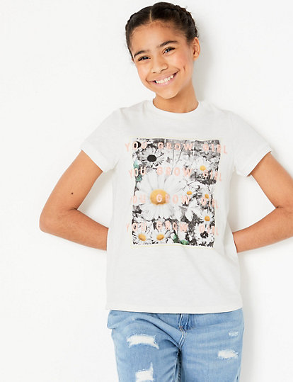 Cotton You Grow Girl Slogan T-Shirt (6-16 Yrs)