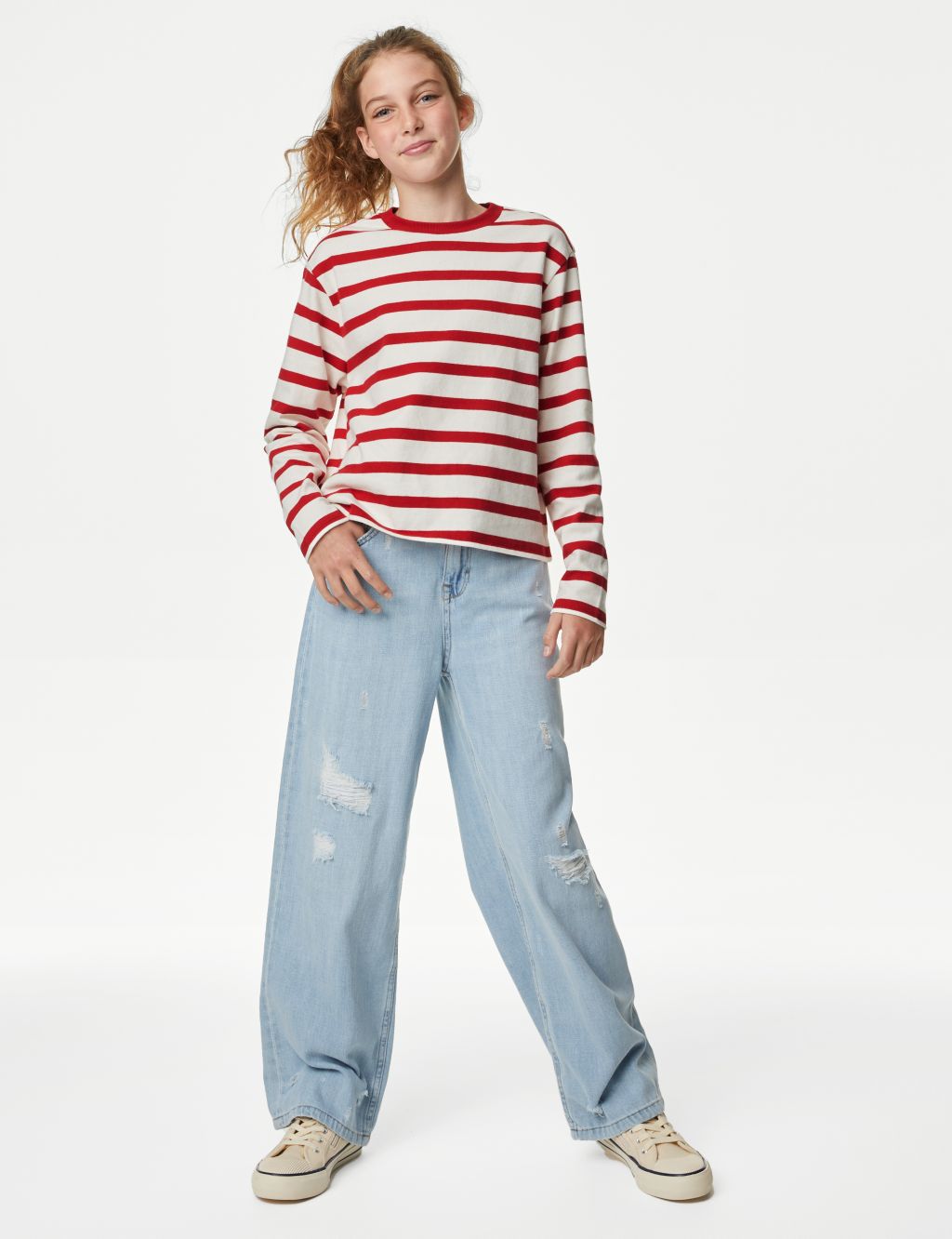 Pure Cotton Striped Top (6-16 Yrs) image 1