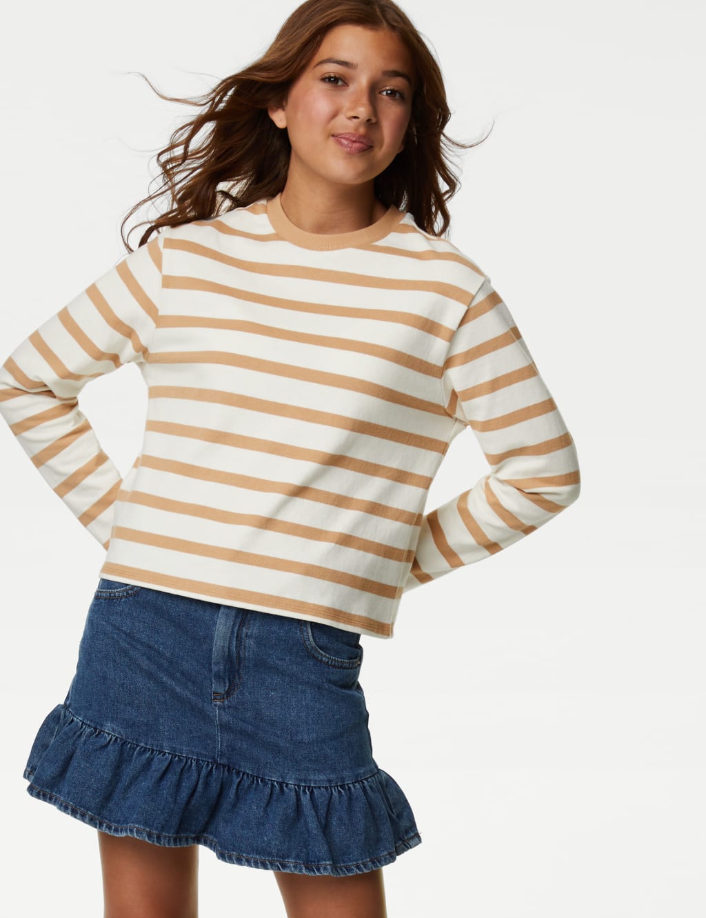 Pure Cotton Striped Top (6-16 Yrs) image 1