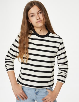 Pure Cotton Striped Top (6-16 Yrs)