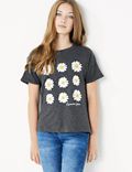Cotton Sequin Daisy T-Shirt (6-16 Yrs)