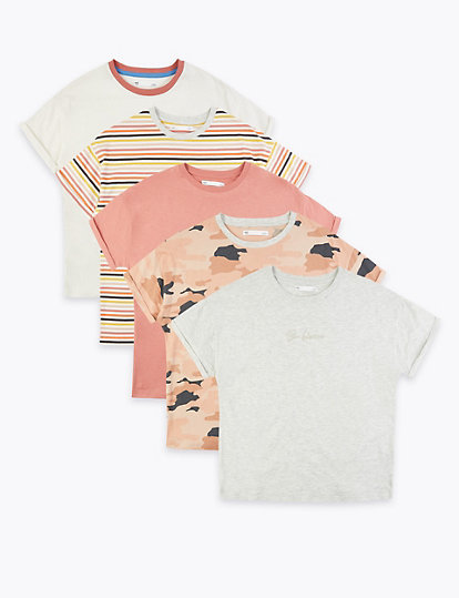 5 Pack Patterned T-Shirts (6-16 Yrs)