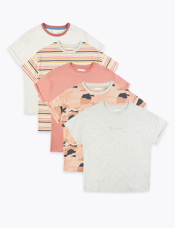 5 Pack Patterned T-Shirts (6-16 Yrs)