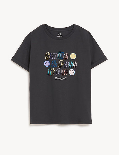 Pure Cotton SmileyWorld® Slogan T-Shirt