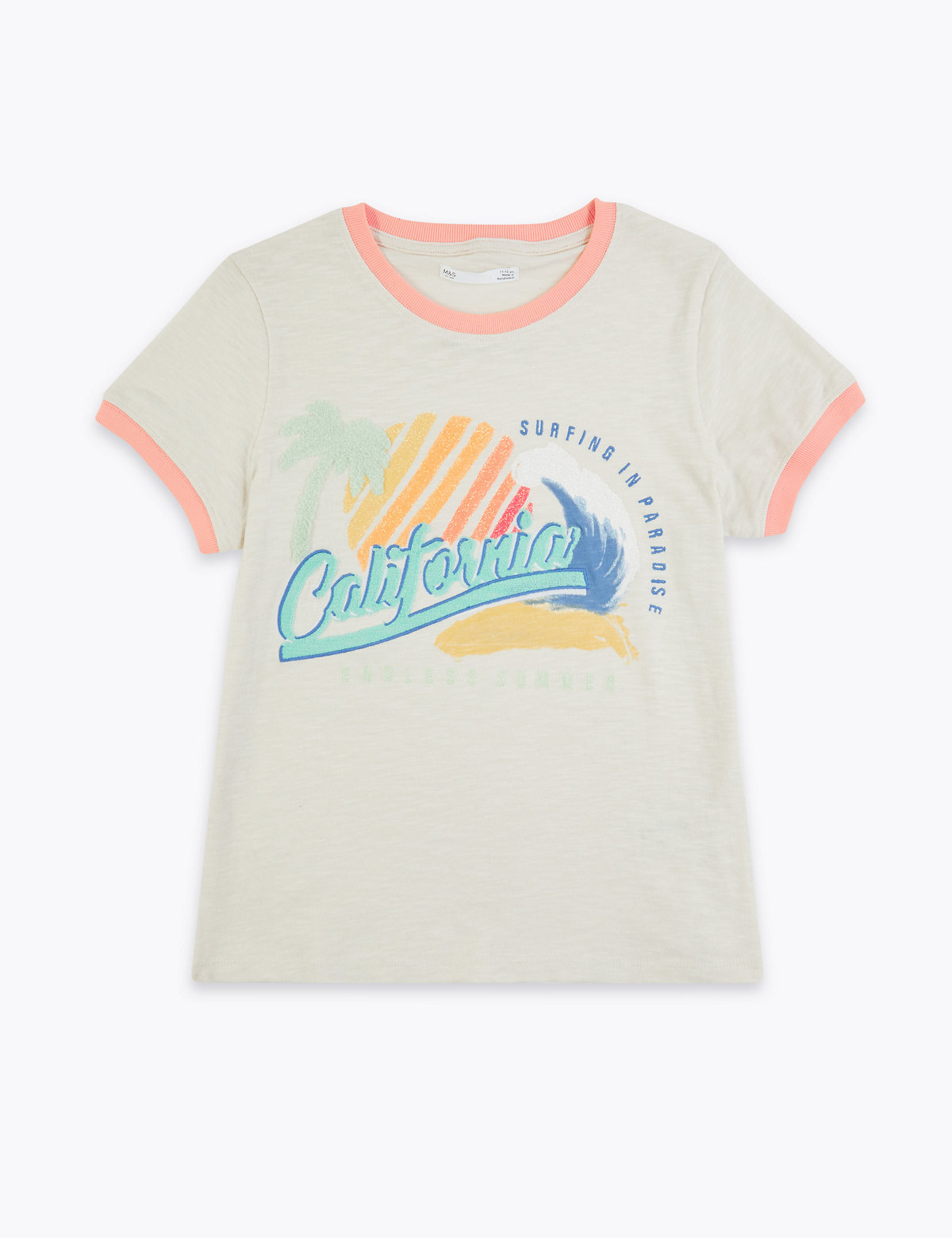 Cotton California Slogan T-Shirt (6-16 Yrs)