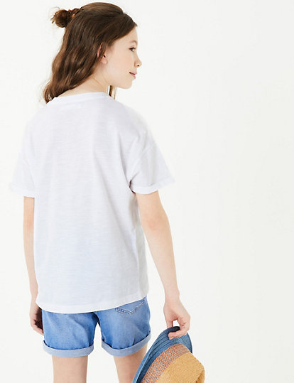 Pure Cotton Reversible Sequin T-Shirt (6-16 Yrs)