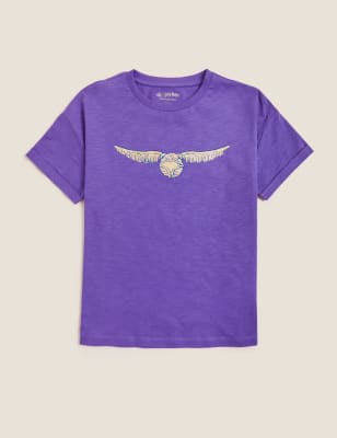 

Girls M&S Collection Pure Cotton Harry Potter™ T-Shirt (6-16 Yrs) - Purple, Purple