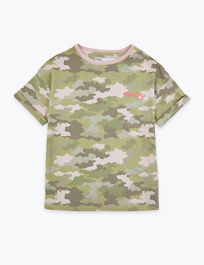 Pure Cotton Camouflage T-Shirt (3-16 Years)