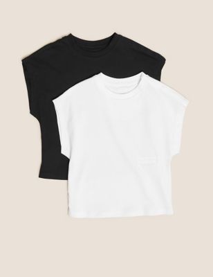 

Girls M&S Collection 2pk Adaptive Pure Cotton T-Shirts (2-16 Yrs) - Multi, Multi