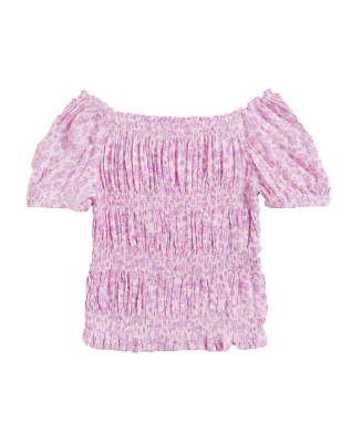 

Girls M&S Collection Floral Shirred Top (6-16 Yrs) - Pink Mix, Pink Mix