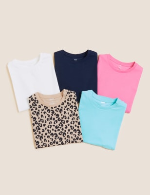 

M&S Collection Adaptive - 5er-Pack T-Shirts aus reiner Baumwolle (2-16 J.) - Multi, Multi