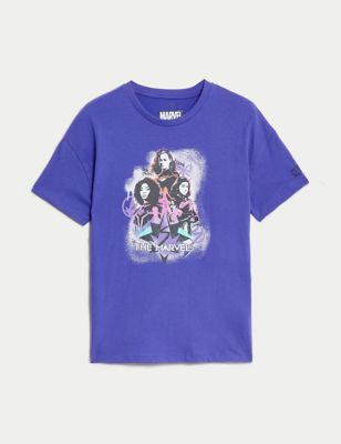 Pure Cotton Marvel™ Slogan Print T-Shirt (6-16 Yrs)