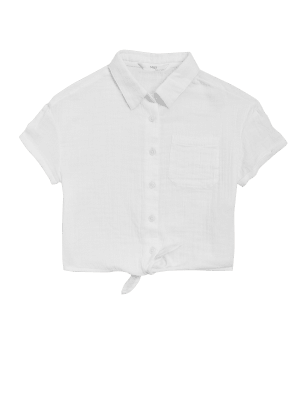 

M&S Collection Hemd aus reiner Baumwolle (6-16 J.) - White, White