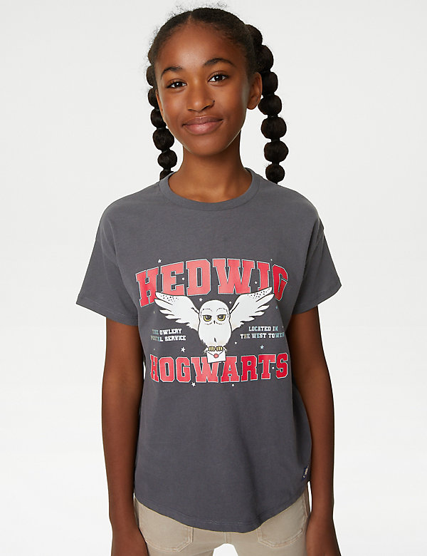 T-Shirt aus reiner Baumwolle mit Harry Potter™ Hedwig-Motiv (6–16 J.) - AT