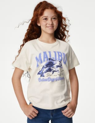 

Girls M&S Collection Pure Cotton Sequin Dolphin T-Shirt (6-16 Yrs) - Ivory, Ivory