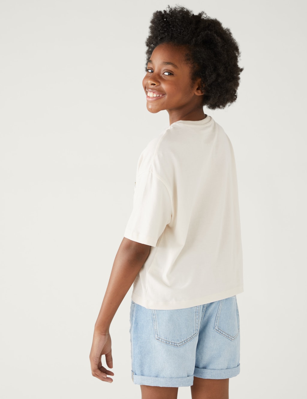 Pure Cotton Slogan Cropped T-Shirt (6-16 Yrs) image 3