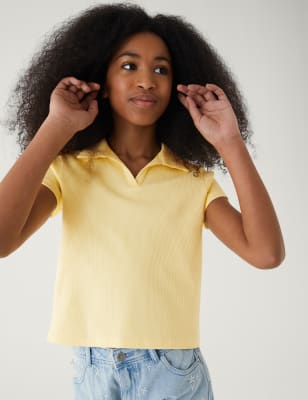

M&S Collection Camiseta de algodón acanalada (6-16 años) - Yellow, Yellow