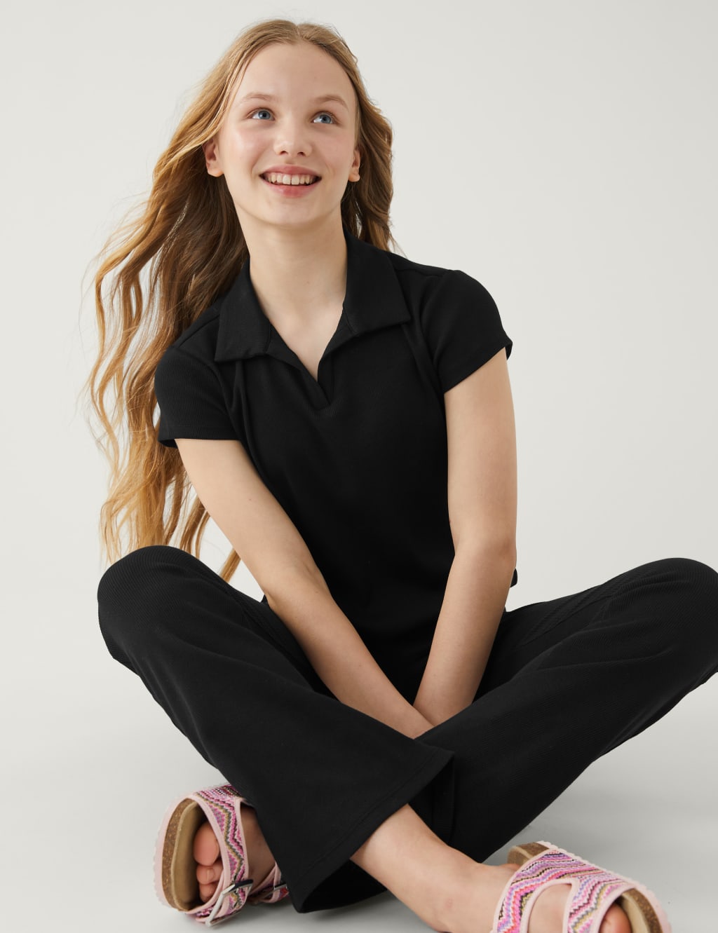 Cotton Rich Ribbed T-Shirt (6-16 Yrs) image 1