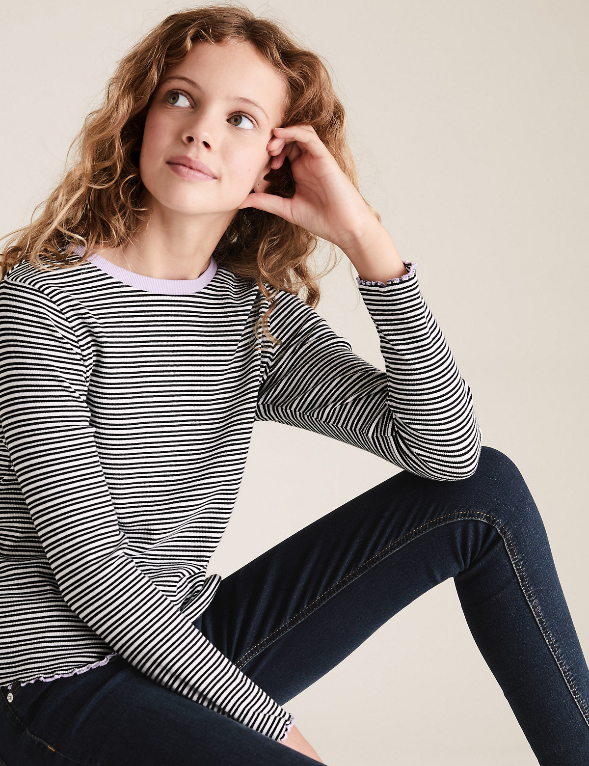Cotton Rich Striped Long Sleeve Top (6-16 Yrs)