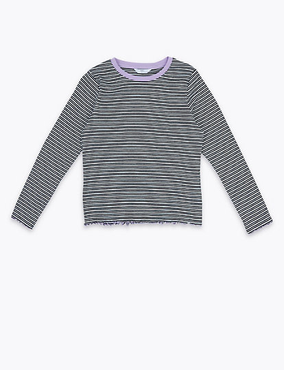 Cotton Rich Striped Long Sleeve Top (6-16 Yrs)