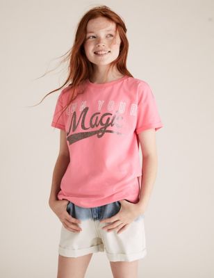 Pure Cotton Glitter Magic T-Shirt (6-16 Yrs) - IT