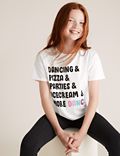 T-shirt avec texte «&nbsp;Dancing&nbsp;» (du 6 au 16&nbsp;ans)