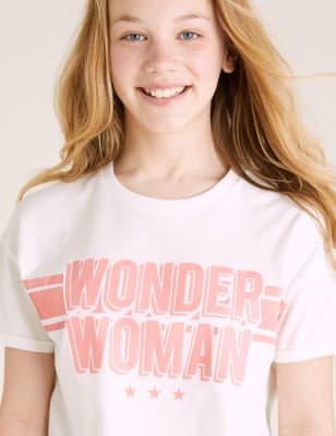 T-shirt 100 % coton à motif Wonder Woman™ (du 6 au 16 ans) - White