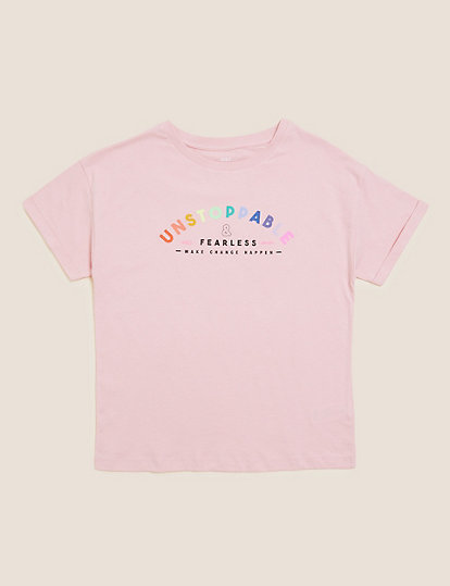 Pure Cotton Rainbow Slogan T-Shirt (6-16 Yrs)
