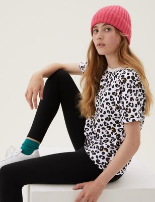 

Girls M&S Collection Cotton Rich Leopard Print T-Shirt (6-16 Yrs) - Grey Mix, Grey Mix