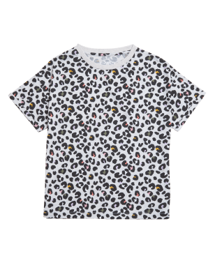 

Girls M&S Collection Cotton Rich Leopard Print T-Shirt (6-16 Yrs) - Grey Mix, Grey Mix